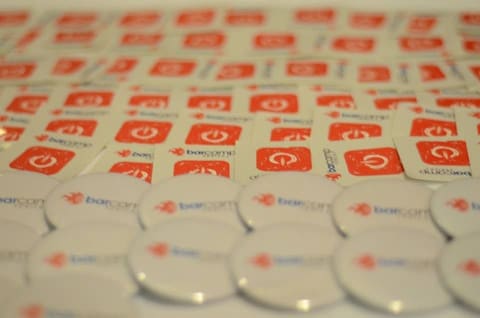 BarCamp Ferizaj stickers close up